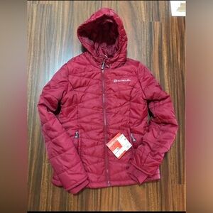 Outbound women’s medium Lola puffer jacket, insulated, cranberry, new with tags